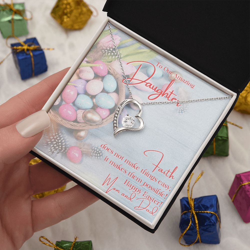 To Our Amazing Daughter - Forever Love Necklace - Happy Easter - Love Mom & Dad