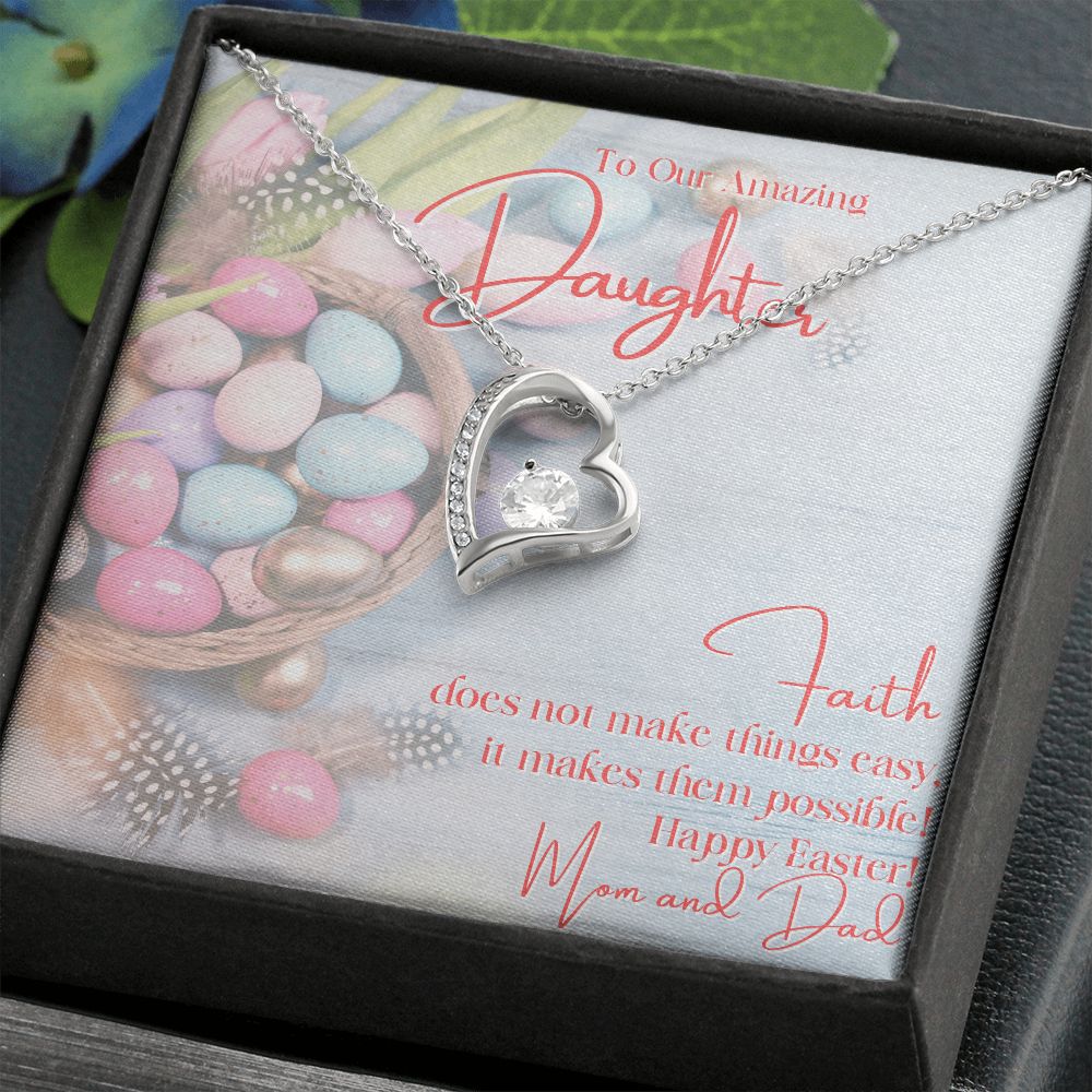 To Our Amazing Daughter - Forever Love Necklace - Happy Easter - Love Mom & Dad