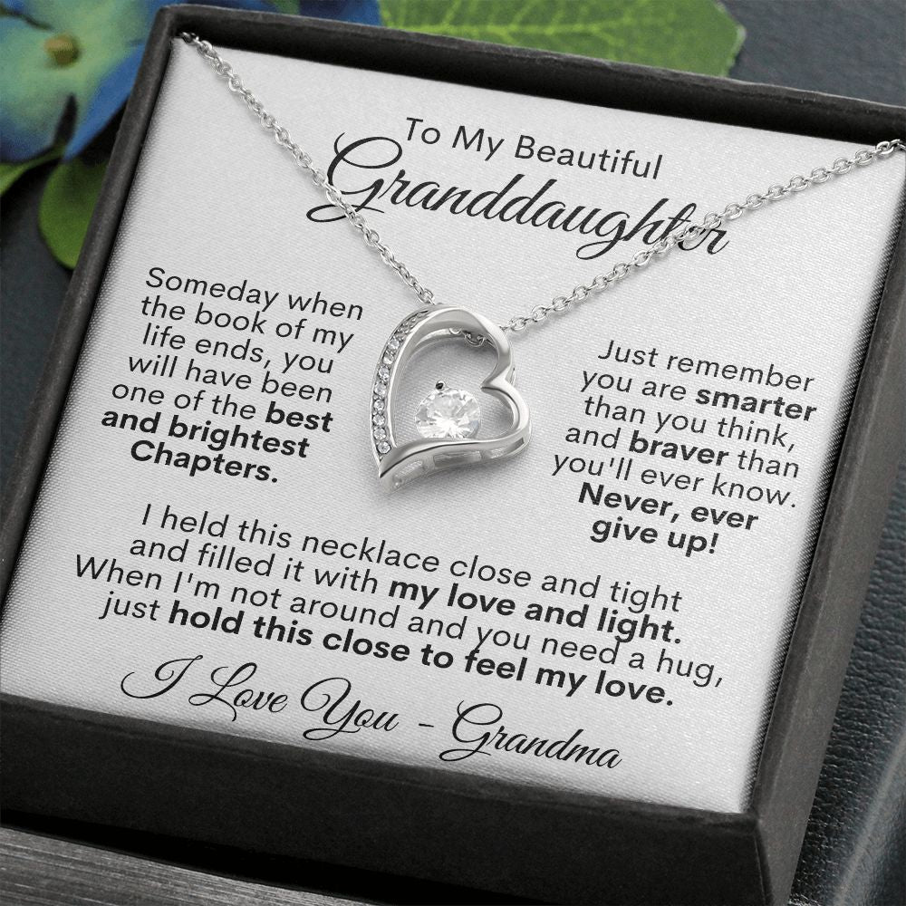 To My Beautiful Granddaughter - I Love You, Grandma - Forever Love Necklace