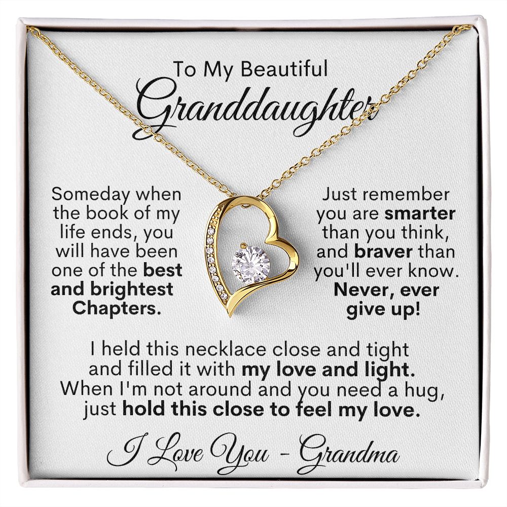 To My Beautiful Granddaughter - I Love You, Grandma - Forever Love Necklace
