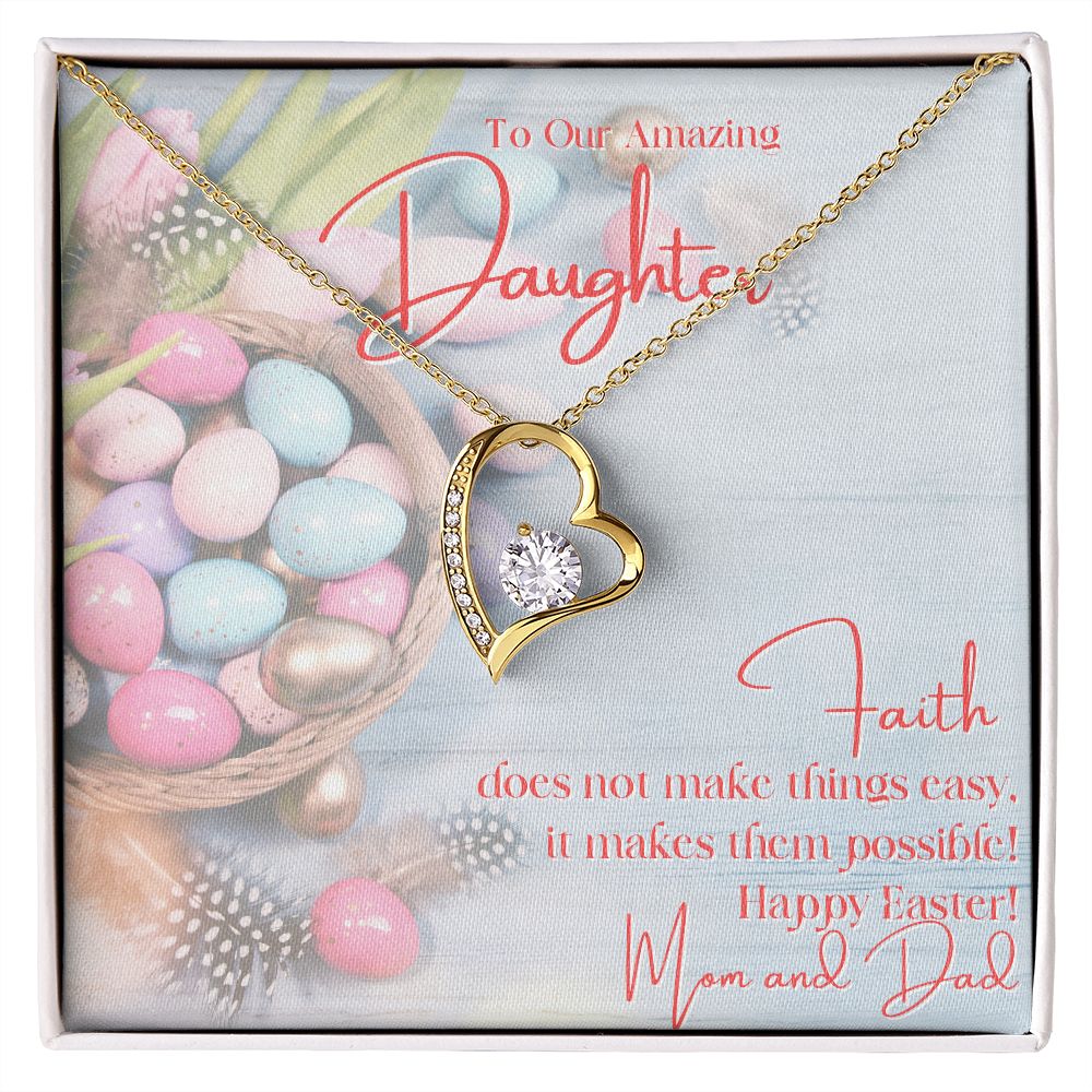 To Our Amazing Daughter - Forever Love Necklace - Happy Easter - Love Mom & Dad