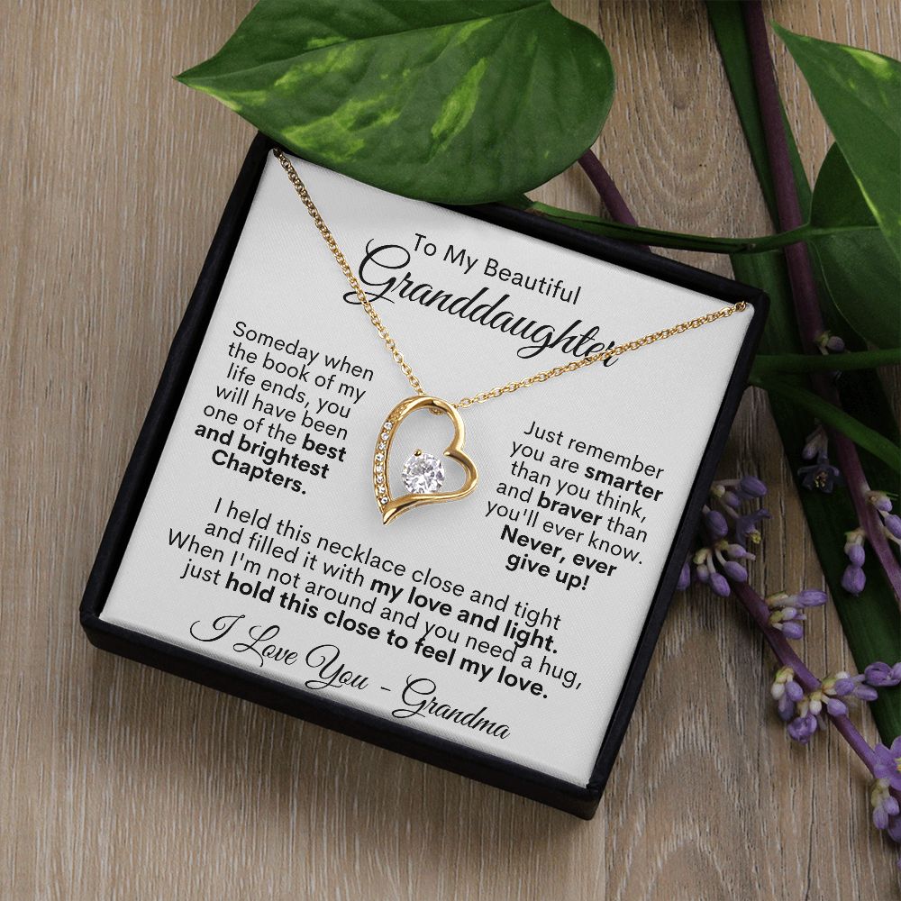 To My Beautiful Granddaughter - I Love You, Grandma - Forever Love Necklace