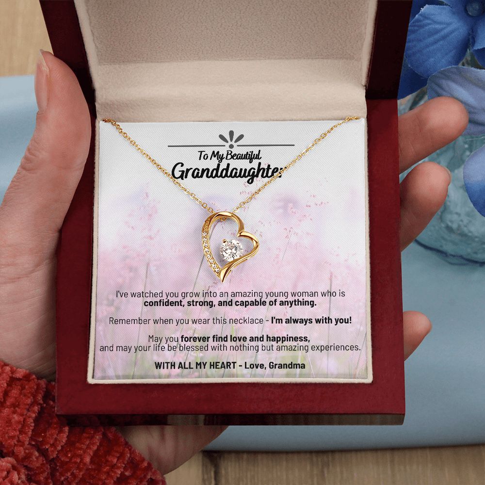 Pink Meadows Forever - To My Beautiful Granddaughter Love Grandma - Forever Love Necklacev