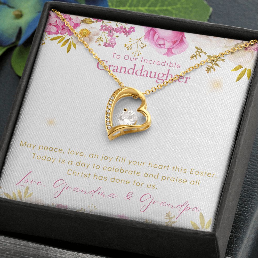 To Our Incredible Granddaughter - Forever Love Necklace - Happy Easter Love Grandma & Grandpa