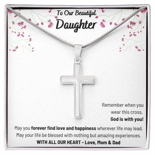 To Our Beautiful Daughter - Stainless Steel Cross Necklace
